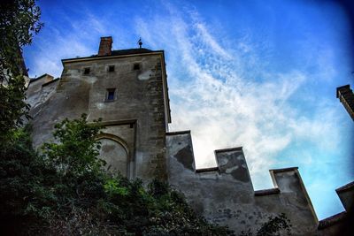 Low angle view of historic building against sky