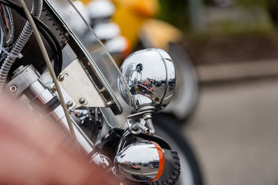 Close-up of bicycle wheel