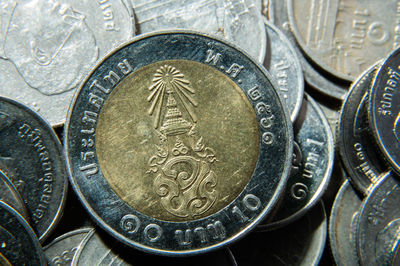 Close-up of coins