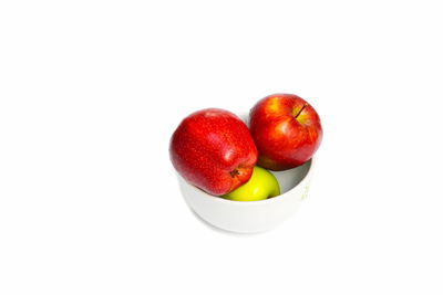 Close-up of apple against white background