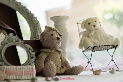 Close-up of stuffed toy on table