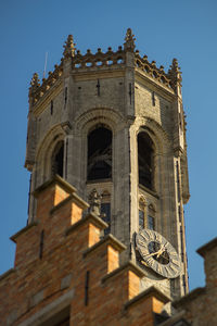 Low angle view of historic building against clear sky