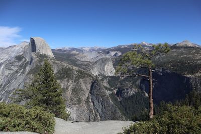 Scenic view of mountains against clear sky