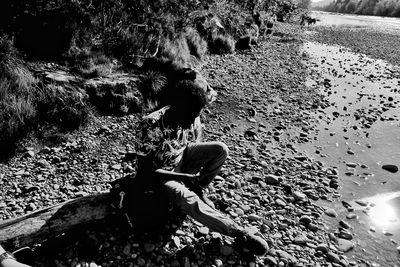 High angle view of water