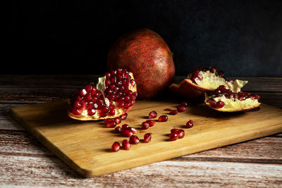 Close-up of fruits on table