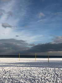 Scenic view of beach against sky