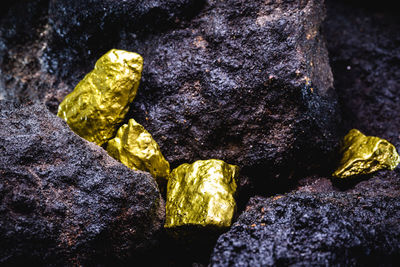 Close-up of stones on rock