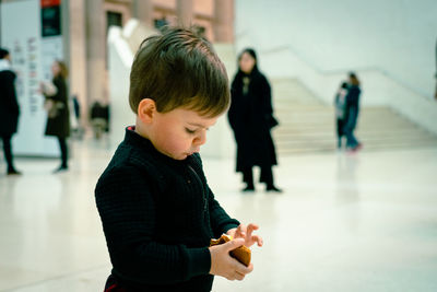 Boy eating food