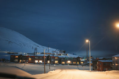 Illuminated city at night