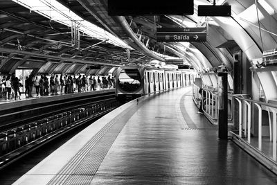 Train on railroad station platform