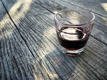 Close-up of wineglass on table