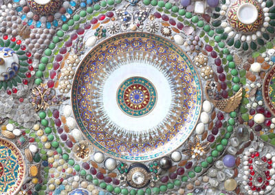 Directly below shot of ornate ceiling