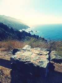 Close-up of sea against sky during sunset