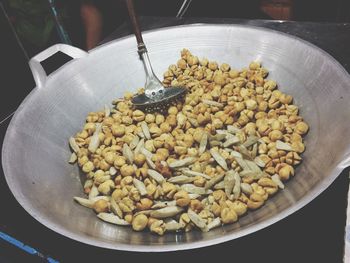 High angle view of food in plate