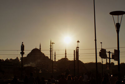 View of street light at sunset