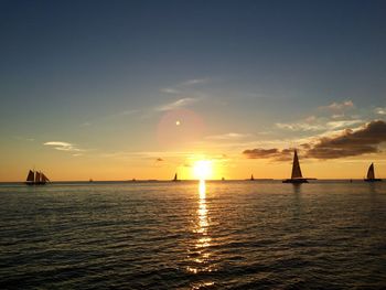 View of sea against sky during sunset