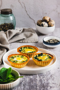 High angle view of food on table