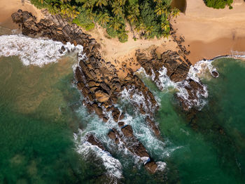 High angle view of beach