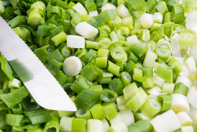 Full frame shot of chopped vegetables