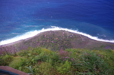 High angle view of sea shore