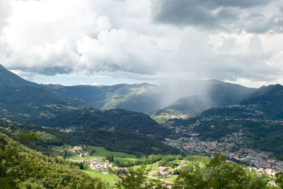 High angle view of townscape against sky