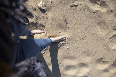 Low section of woman on beach