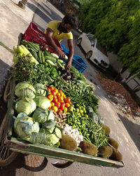 View of vegetables in market stall