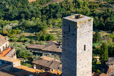 View from the top of the main tower, city of san gimignano, tuscany