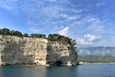 Scenic view of sea and rocks