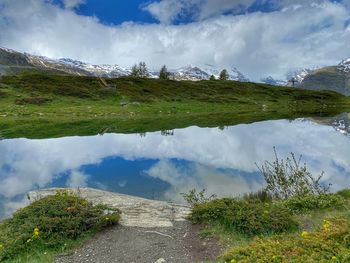 Panoramic view of lake against sky