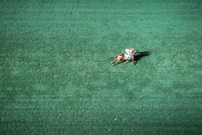 High angle view of two people