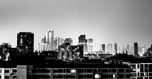 View of cityscape against clear sky