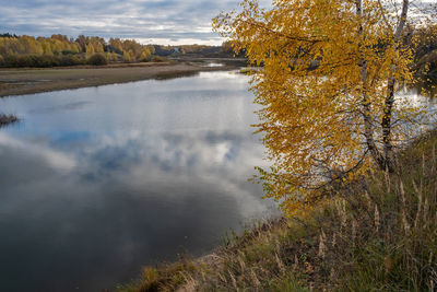 Reflection of trees on lake during autumn