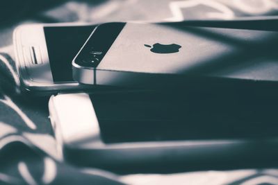 Close-up of laptop on table
