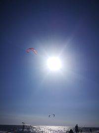 Scenic view of sea against sky on sunny day