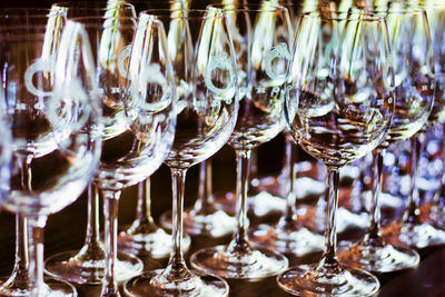 Close-up of wine in glass on table