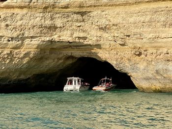 Boat sailing in sea