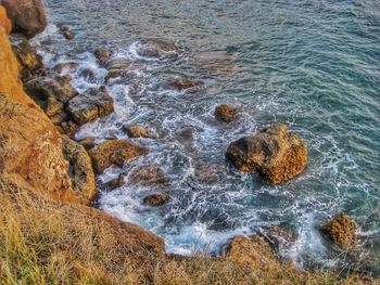 Rocks in sea