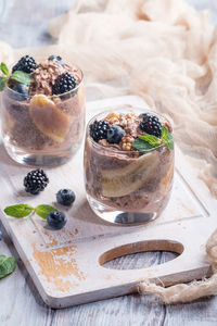 Close-up of dessert on table