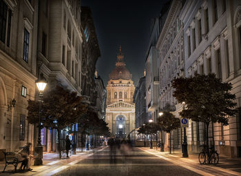 Illuminated city at night