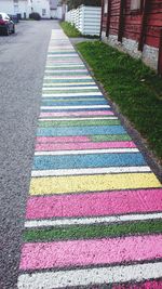 View of multi colored road