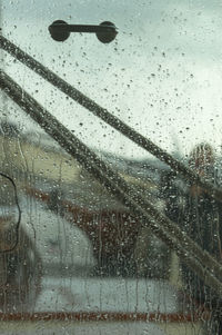 Close-up of water drops on glass