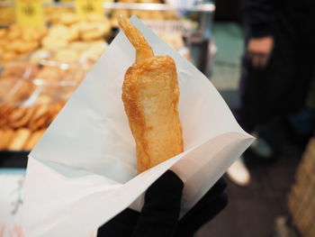 Close-up of ice cream cone on table