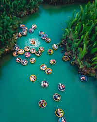 Basket boat in thu bon river, hoi an, vietnam