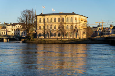 Bridge over river in city