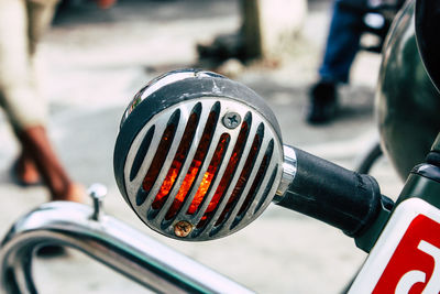 Close-up of bicycle on road