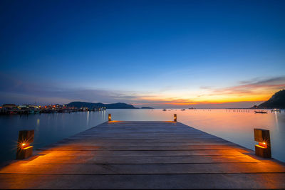 Scenic view of sea against sky at sunset