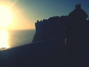 Scenic view of sea at sunset