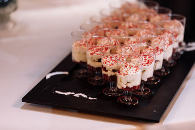 Close-up of dessert in plate on table