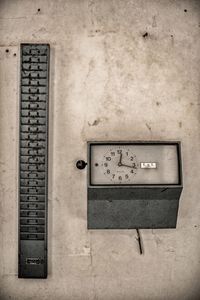 Close-up of mailbox on wall